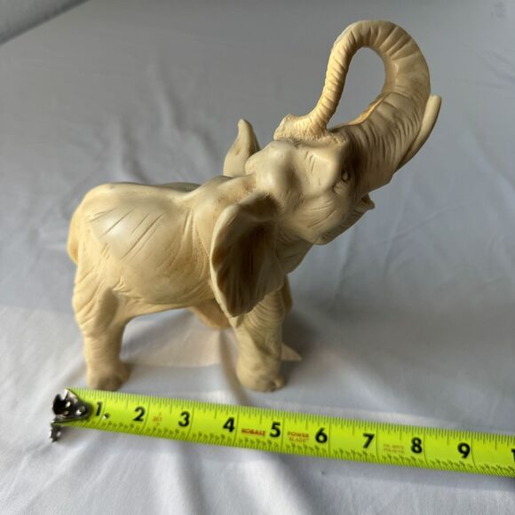 Hand Carved Solid Stone Elephant Wild Africa Jungle Animal Figure 8”x8” Detailed - Picture 2 of 9